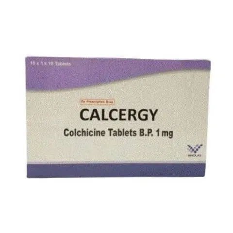 Calcergy Colchicine India (H/100v) – Viên nén Colchicine điều trị và phòng ngừa cơn gút cấp và phòng tái phát hiệu quả